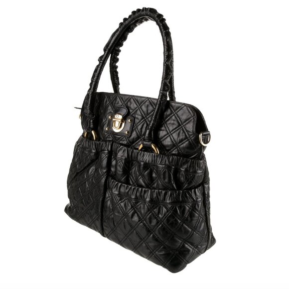 Marc Jacobs Black Quilted Leather Shoulder Bag - Picture 1 of 13